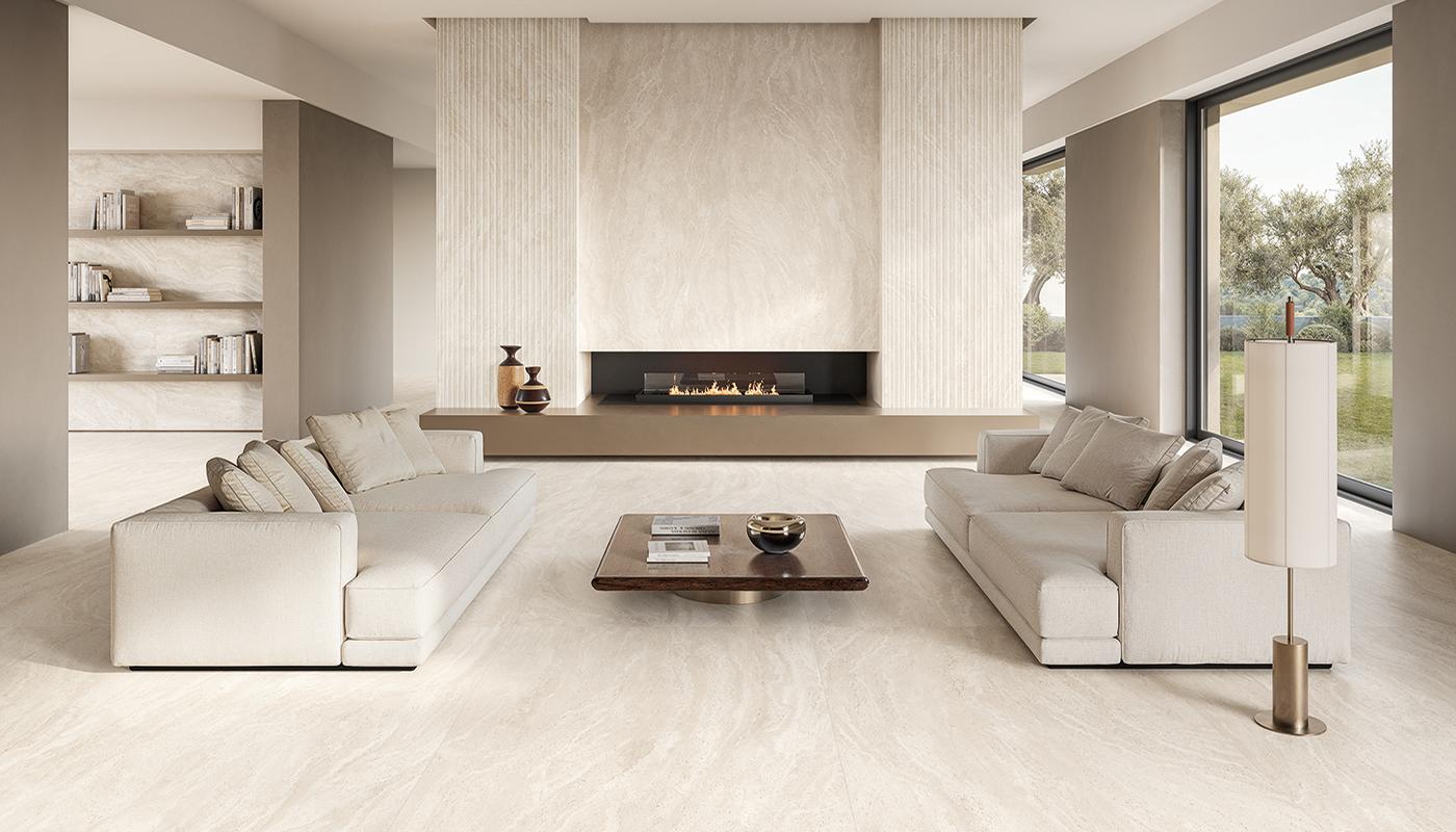 Gres Porcelánico Emil Dualtravertine Piedra,ladrillo Sala De Estar White Poro Aperto,white Poro Chiuso,white Roma Magna Imagen Galería | Emilceramica Gres Porcelánico Emil Dualtravertine Piedra,ladrillo Sala De Estar White Poro Aperto,white Poro Chiuso,white Roma Magna Imagen Galería | Emilceramica