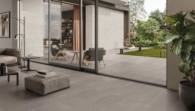 Elegance Pro | Emilceramica Gres Porcelánico Ergon Elegance Pro Piedra Sala De Estar Dark Grey Imagen Galería | Emilceramica