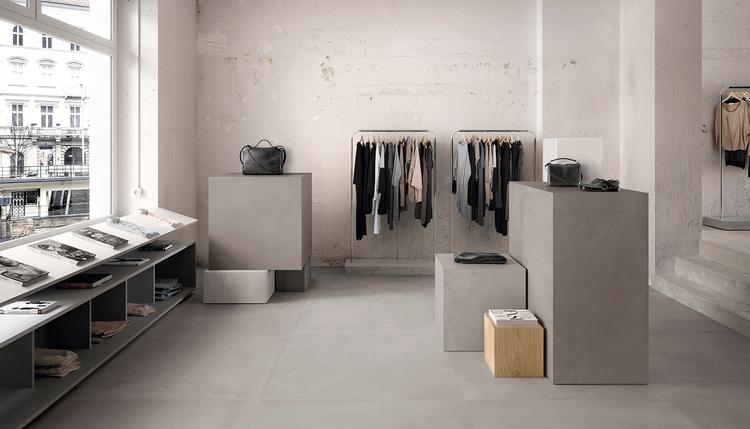 Tr3nd | Emilceramica Gres Porcelánico Ergon Tr3nd Madera,cemento Negocio White Concrete,smoke Concrete,grey Concrete Imagen Galería | Emilceramica