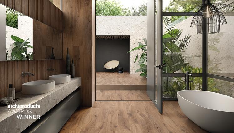 I-Wood | Emilceramica Gres Porcelánico Ergon I-wood Piedra,madera Baño Sabbia ,rovere Imbrunito Imagen Galería | Emilceramica