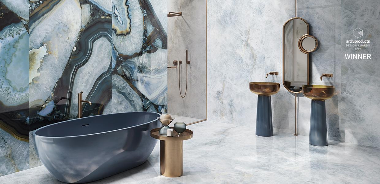 Gres Porcelánico Emil Tele Di Marmo Precious Mármol Baño Agate Azure Agate Imagen Galería | Emilceramica Gres Porcelánico Emil Tele Di Marmo Precious Mármol Baño Agate Azure Agate Imagen Galería | Emilceramica