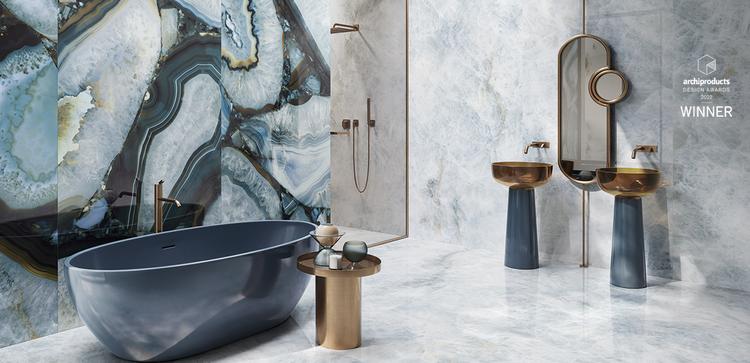 Tele di Marmo Precious | Emilceramica Gres Porcelánico Emil Tele Di Marmo Precious Mármol Baño Agate Azure Agate Imagen Galería | Emilceramica