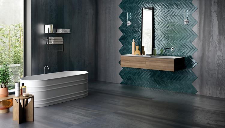 Metallica | Emilceramica Gres Porcelánico Viva Metallica Metal,ladrillo Baño Calamine Imagen Galería | Emilceramica
