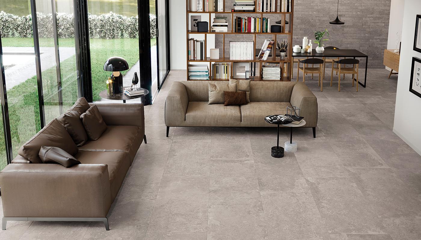 Gres Porcelánico Viva Heritage Piedra Sala De Estar Grey Imagen Galería | Emilceramica Gres Porcelánico Viva Heritage Piedra Sala De Estar Grey Imagen Galería | Emilceramica